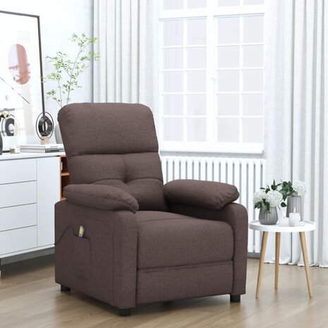Massagestoel stof donkerbruin 1