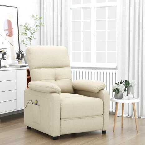 Massagestoel stof crèmekleurig 1