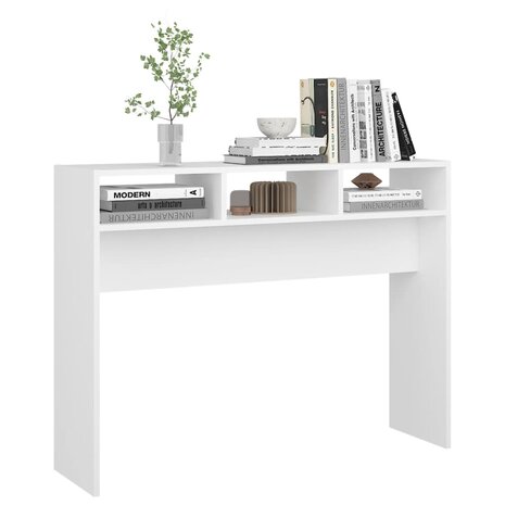 Wandtafel 105x30x80 cm bewerkt hout wit 4