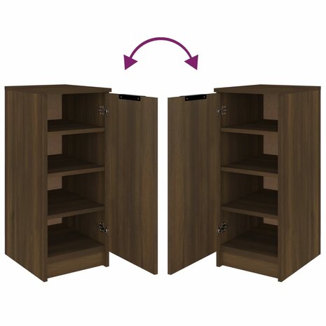 Schoenenkast 30x35x70 cm bewerkt hout bruin eikenkleur 8