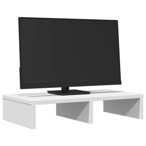 Monitorstandaard 50x27x10 cm bewerkt hout wit 3