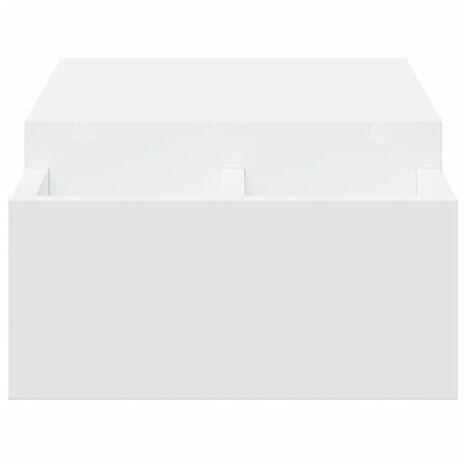 Monitorstandaard met opbergruimte 70x27x15 cm bewerkt hout wit 5