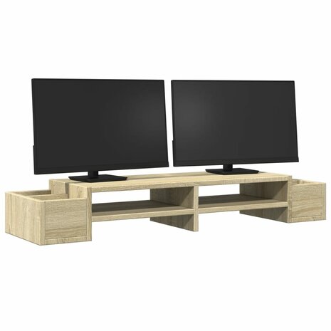 Monitorstandaard opbergruimte 100x27x15 cm hout sonoma eiken 3