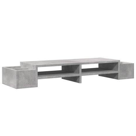 Monitorstandaard met opbergruimte 100x27x15 cm hout betongrijs 2
