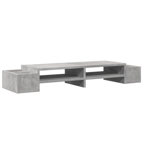 Monitorstandaard met opbergruimte 100x27x15 cm hout betongrijs 6