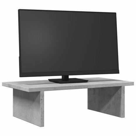 Monitorstandaard 50x27x15 cm bewerkt hout betongrijs 3