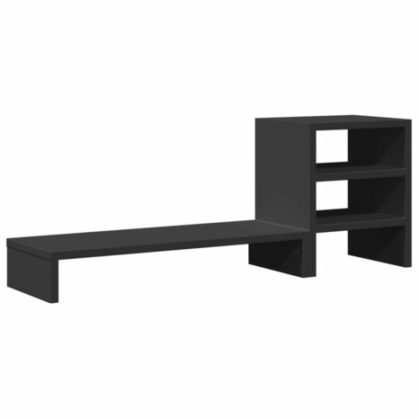 Monitorstandaard met bureau-organizer bewerkt hout zwart 6