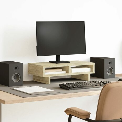 Monitorstandaard 50x27x15 cm bewerkt hout sonoma eikenkleurig 1