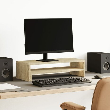 Monitorstandaard 54x22x15 cm bewerkt hout sonoma eikenkleurig 1