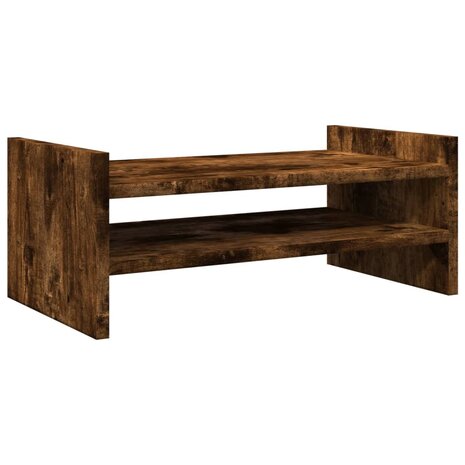 Monitorstandaard 50x27x20 cm bewerkt hout gerookt eikenkleurig 6