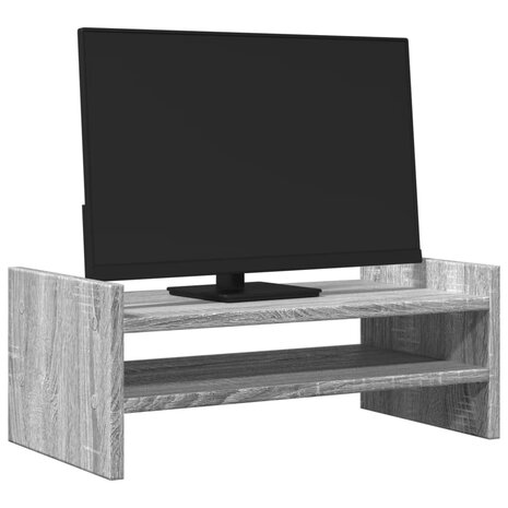 Monitorstandaard 50x27x20 cm bewerkt hout grijs sonoma eiken 3