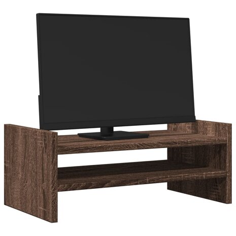 Monitorstandaard 50x27x20 cm bewerkt hout bruin eikenkleurig 3
