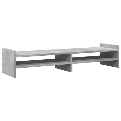 Monitorstandaard 100x27x20 cm bewerkt hout betongrijs 2