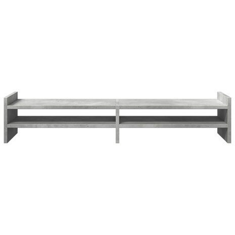 Monitorstandaard 100x27x20 cm bewerkt hout betongrijs 4