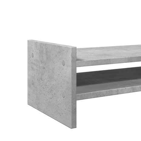 Monitorstandaard 100x27x20 cm bewerkt hout betongrijs 7
