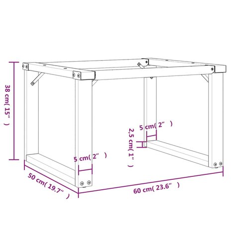 Salontafelpoten O-frame 60x50x38 cm staal 9