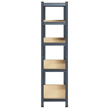 Opbergrek 5-laags staal en bewerkt hout antracietkleurig 5