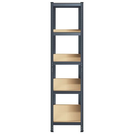 Opbergrek 5-laags staal & bewerkt hout antracietkleurig 5