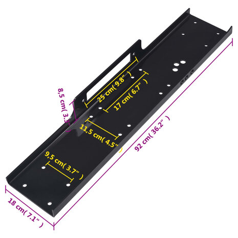 Montageplaat 12000 lbs universeel 7
