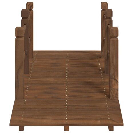 Tuinbrug met leuningen 150x67x56 cm massief vurenhout 4