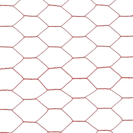 Kippengaas 25x0,75 m staal met PVC coating rood 4