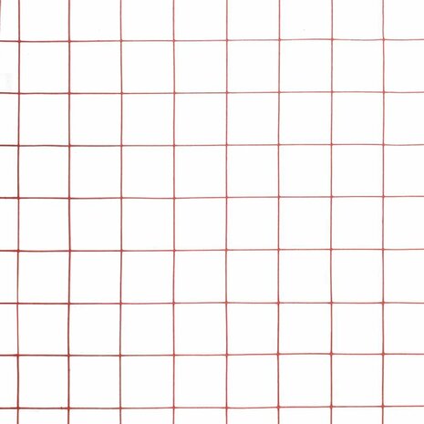 Kippengaas 10x1 m staal met PVC coating rood 4