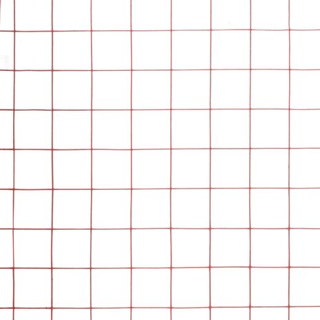 Kippengaas 10x1,5 m staal met PVC coating rood 4