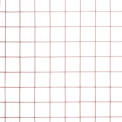 Kippengaas 25x0,5 m staal met PVC coating rood 4