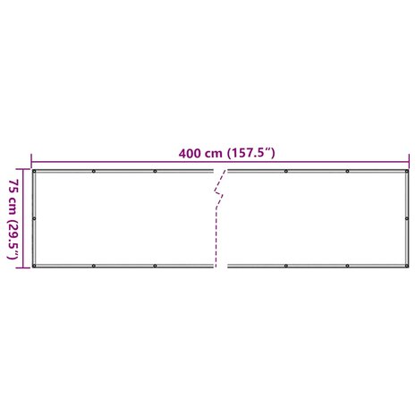 Balkonscherm 400x75 cm PVC grijs 6