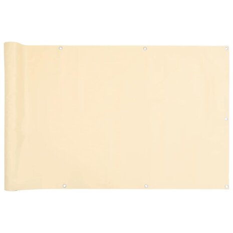 Balkonscherm 400x75 cm PVC crèmekleurig 2