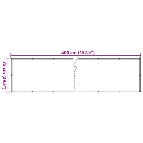 Balkonscherm 400x75 cm PVC crèmekleurig 6