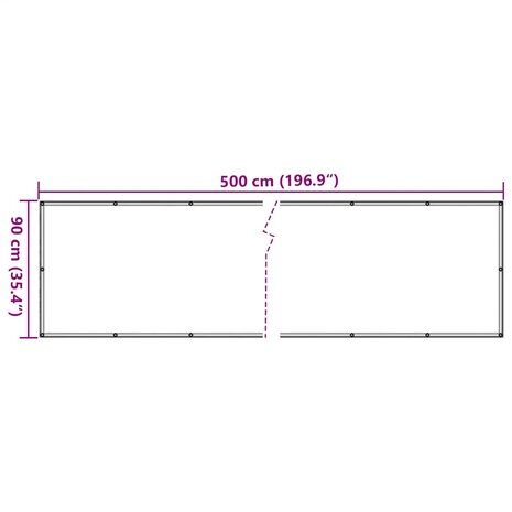 Balkonscherm 500x90 cm PVC crèmekleurig 6