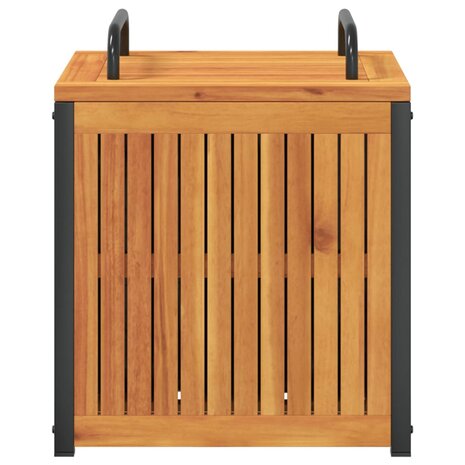 Kussenbox 45x45x45/53 cm massief acaciahout en staal 5