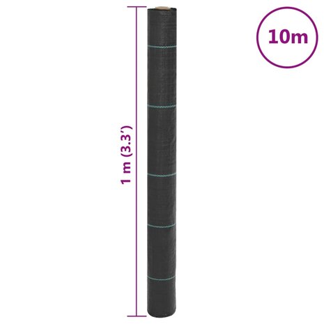Worteldoek 1x10 m polypropeen zwart 8