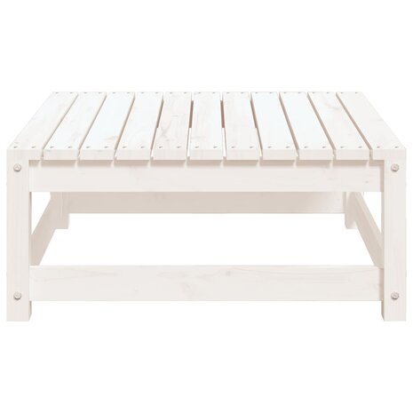 Tuinvoetenbank 70x70x30 cm massief grenenhout wit 5