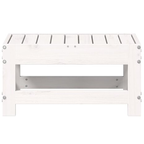 Tuinvoetenbank 62x30x32 cm massief grenenhout wit 4
