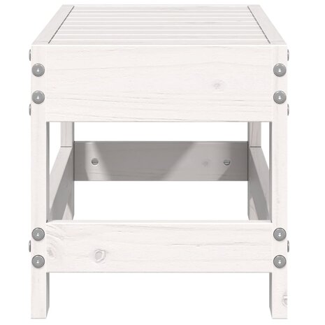 Tuinvoetenbank 62x30x32 cm massief grenenhout wit 5
