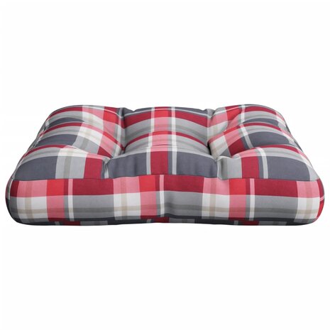 Palletkussen 50x50x12 cm stof ruitpatroon rood 5