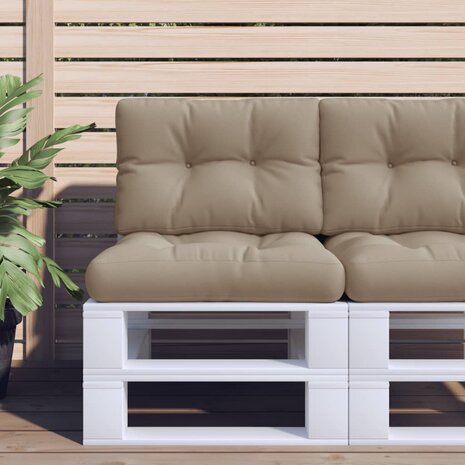 Palletkussen 60x40x12 cm stof taupe 1
