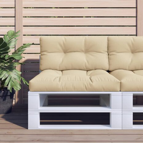 Palletkussen 70x40x12 cm stof beige 1