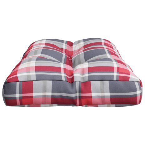 Palletkussen ruitpatroon 80x40x12 cm stof ruitpatroon rood 6