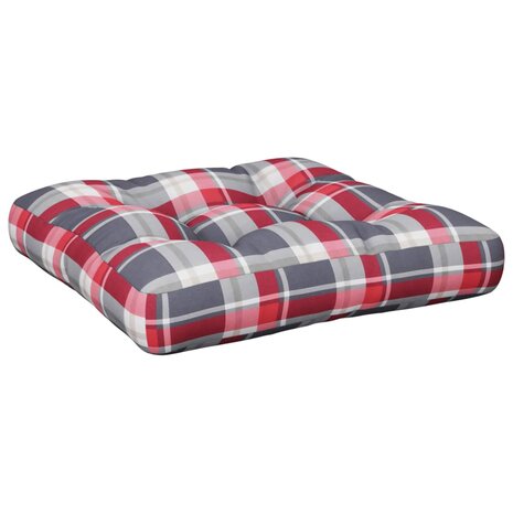 Palletkussen stof ruitpatroon rood 2