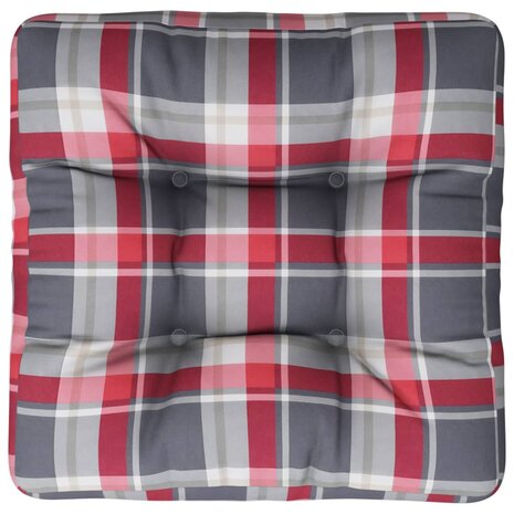 Palletkussen stof ruitpatroon rood 6