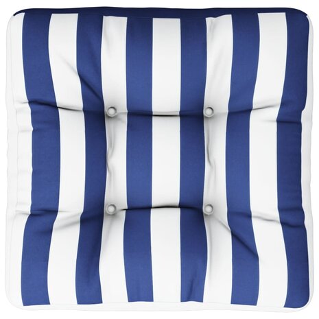 Palletkussen 60x61,5x10 cm gestreept oxford stof blauw wit 6
