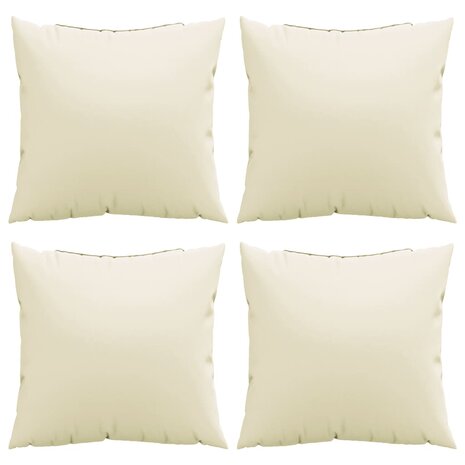 Bankkussens 4 st 40x40 cm stof crèmekleurig 4