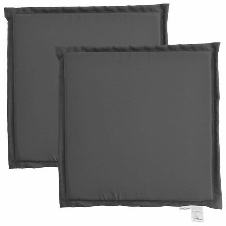 Tuinzitkussens 2 st vierkant 45x45x2 cm antracietkleurig 2