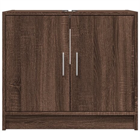Wastafelkast 63x29x55 cm bewerkt hout bruin eikenkleurigig 4