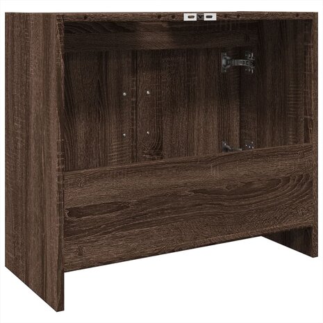 Wastafelkast 63x29x55 cm bewerkt hout bruin eikenkleurigig 7