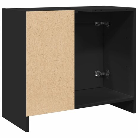 Wastafelkast 63x29x55 cm bewerkt hout zwart 7