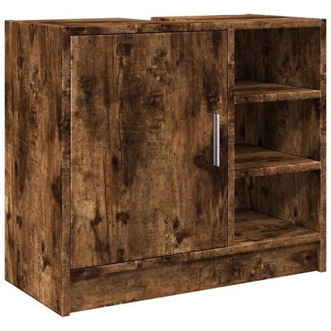 Wastafelkast 63x29x55 cm bewerkt hout gerookt eikenkleurig 2